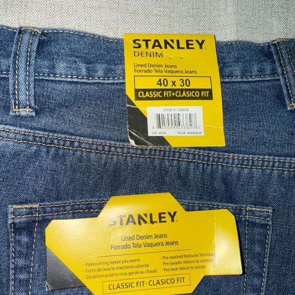 Stanley | NWT Men's Lined Denim Jeans | Size 40 X 30 - Picture 2 of 7